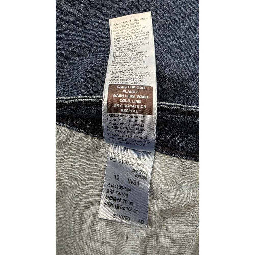 Signature by Levi Strauss Womens Mid-Rise Capri Jeans Dark Wash Blue Denim Crop - Picture 9 of 9
